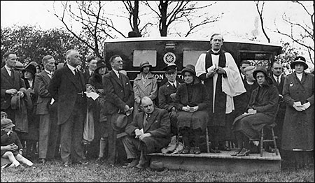 Revd H T Edwards presiding over the dedication ceremony of the first ambulance in 1932
