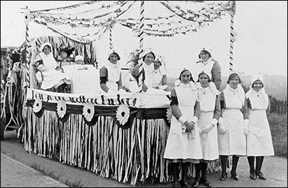 St John Ambulance Nurses taking part in a Parade - August 1932
