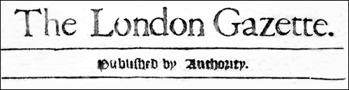 Banner title of The London Gazette