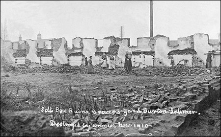 The aftermath of the destruction of the cottages in 1910