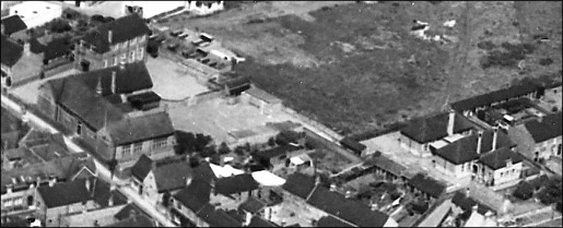 An aerial view of Burton Latimer Junior and Infant Schools in 1950