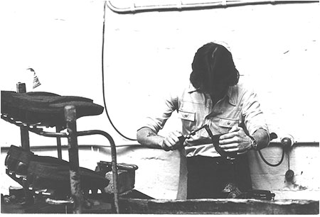 Photograph of Robert Pearce at work
