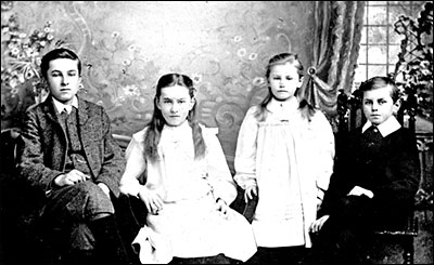 The Attfield children. Frank, Mary, Ellen and William c1907