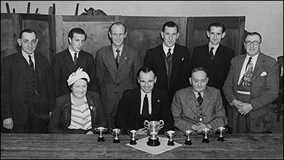 Photograph of The Red Cow Darts Team, taken probably in the 1950s.