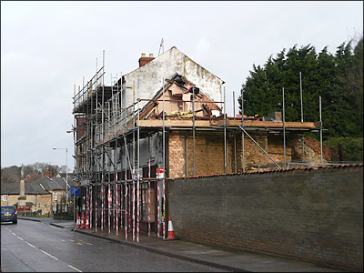 The demolition of the former Red Cow in January 2009