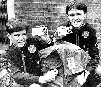 David Barwell and David Gibbs with their Chief Scout badges