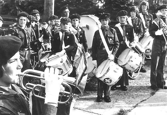 The Marching Pathfinders outside Scout HQ in July 1978, six months after being formed on 19 February.