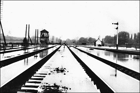 Photographs showing the flooded track in 1958 (looking towards Kettering)
