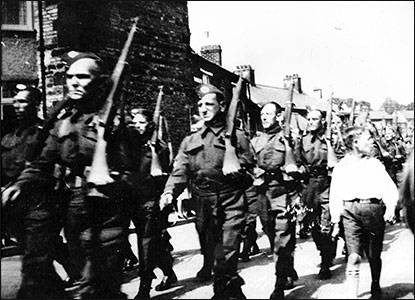 Home Guard parading in Church Street