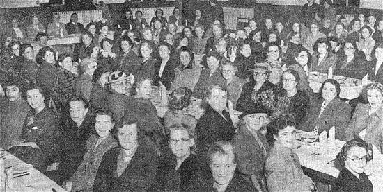 Ladies attending the annual dinner and entertainment in the Alumasc canteen in 1949