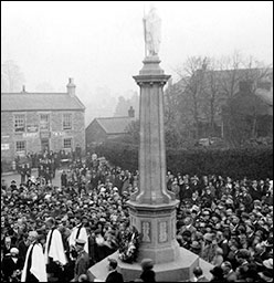Photograph showing the Dedication Service of the War Memorial in 1922