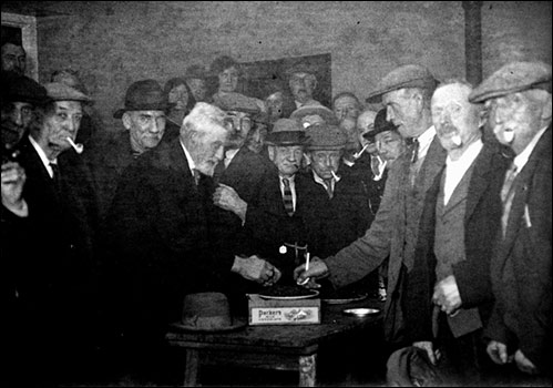 Doling out the toabacco at the Old Peoples Welfare - 1930s