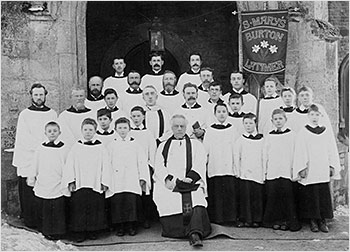 Photograph of the choir at the entrance to the church in 1894