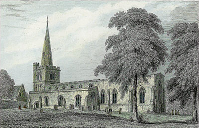 An engraving of St Mary's Church in 1847 before the Victorian 'restorations' and additions of the 1860's and 1880's