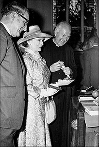 Photograph of the Visit of Princess Alice of Gloucester in 1975 showing George Thurlow and Canon Edward Pitt with the Princess