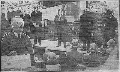 Stone laying  - The Rev H Graham Payn speaking