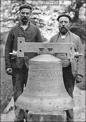 Photograph of the new bell in 1903 commemorating the reign of Queen Victoria 1837-1901 - cost £62 7s 11d