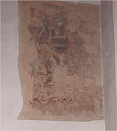 North aisle wall paintings showing the martyrdom of St Catherine