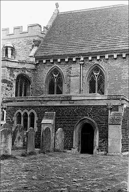 Photograph of the south of the church showing vestry door prior to the erection of the Chapter House