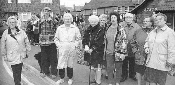 Photograph of Latimer Close residents protesting over school parking