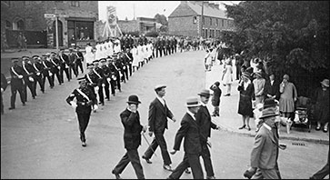 Members of St John Ambulance Brigade marching from High Street into Church Street c 1930