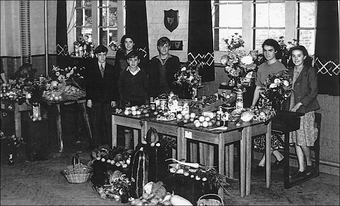 Burton Latimer Council School - Harvest Festival display - early 1950s