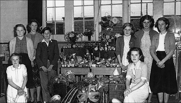 Burton Latimer Council School - Harvest Festival display - early 1950s