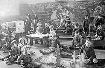 Photograph of Council School Infants at play in 1933