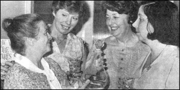 Mrs Tajzler (left) and teachers Mrs Fiske, Mrs Tilton and Mrs Mossop admire their gifts