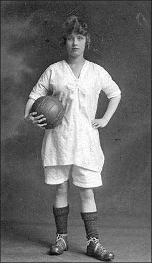 Photograph of Lilian Tailby who was a member of the Coles Boot Co Ladies Football Team