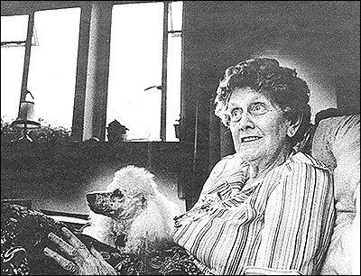 Photograph of Mrs Mills and her dog, Bobby
