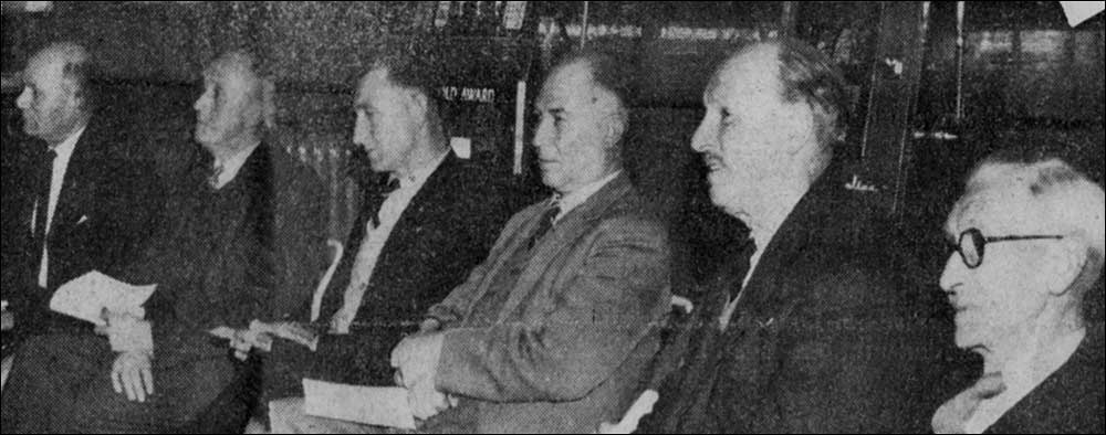Chairman of Burton Latimer Urban Council, Mr A F Mutlow together with council members - Mr J Stokes, Mr F W Goodman, Mr F V Hendry, Mr G Ward, Mr L Patrick