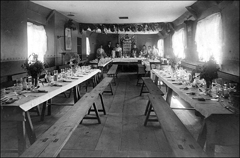 Photograph showing a meal in clebration of the coronation of Edward VII