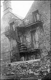 View of spiral staircase from High Street