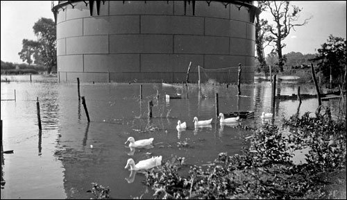 Floods at the Burton Latimer Gas Works - date unknown