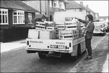 Photograph taken in 1973 of the weekly delivery of She drinks in Whitney Road.