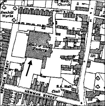 Map showing site of Coles Boot Co 1928