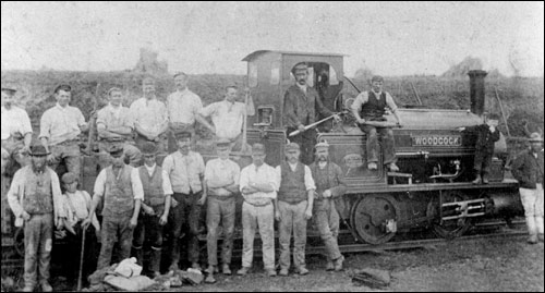 Workers and locomotive