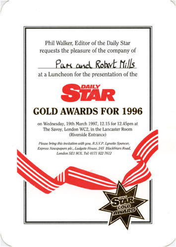 Picture of invitation to Daily Star Gold Awards