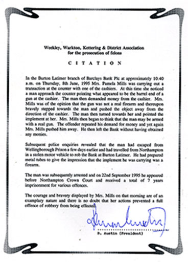 Citation certificate