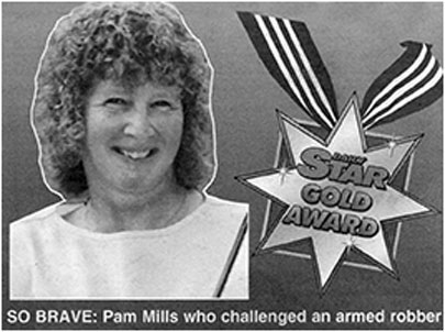 Picture of headline article showing Pam Mills and Star award