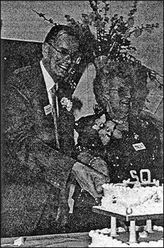 Stan and Mary Simons at their Golden Wedding party