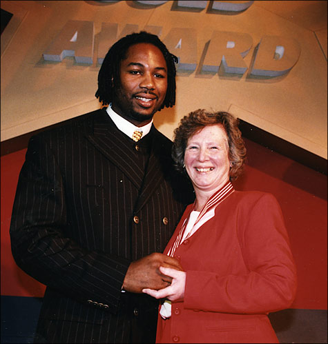 Pam Mills with Lennox Lewis