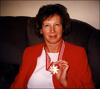 Pam Mills and her Daily Star Gold Star