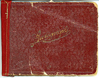 The cover of the autograph book signed by so many Empire soldiers in the First World War