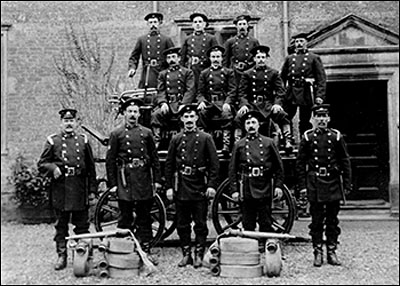 Burton Latimer Fire Brigade in The Hall courtyard c1920s