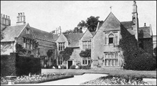 Photograph showing rear garden flower beds at The Hall