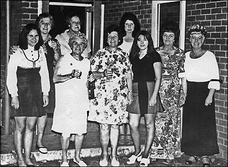 Photograph of Band Club Ladies Skittle Team taken about 1970.