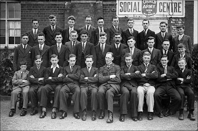 Photo of adults attendeing the Church Army Social Centre at the Preston Hall in 1938