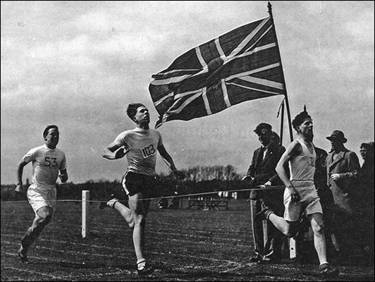 Malcolm Craddock competing at the 1949 Kettering & District Schools Sports day.